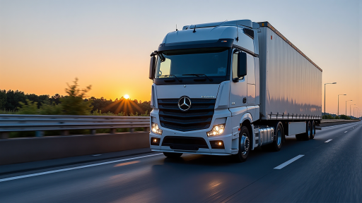 能源运输车辆,大型货车,绿色能源标识,现代化物流